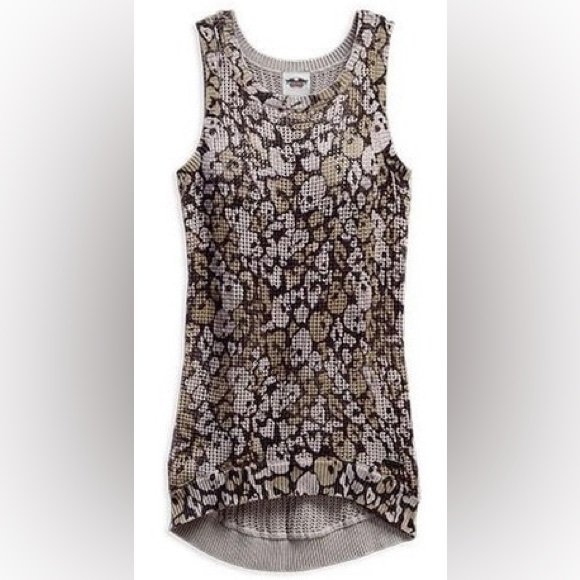 Harley-Davidson Camo Skulls Knit Crochet Tank Top - Picture 2 of 8